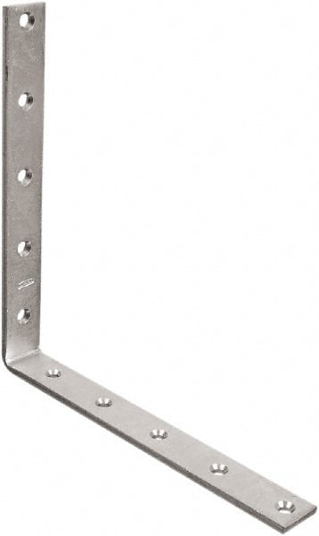 National Mfg. - 10" Long x 1-1/4" Wide, Steel, Corner Brace - Zinc Plated - Exact Tooling