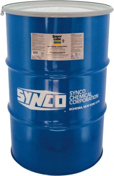 Synco Chemical - 400 Lb Drum Synthetic Lubricant w/PTFE General Purpose Grease - Translucent White, Food Grade, 450°F Max Temp, NLGIG 1, - Exact Tooling