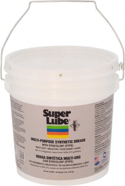 Synco Chemical - 5 Lb Pail Synthetic Lubricant w/PTFE General Purpose Grease - Translucent White, Food Grade, 450°F Max Temp, NLGIG 0, - Exact Tooling