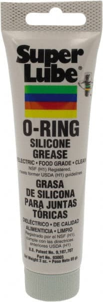 Synco Chemical - 3 oz Tube Silicone General Purpose Grease - Translucent White, Food Grade, 450°F Max Temp, NLGIG 2, - Exact Tooling