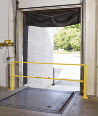 FabEnCo - Powder Coated Carbon Steel Rail Safety Gate - Fits 96" Clear Opening, 1-1/2" Wide x 42" Door Height, 80 Lb, Yellow - Exact Tooling