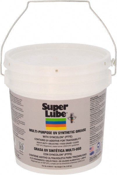 Synco Chemical - 5 Lb Pail Synthetic Lubricant w/PTFE General Purpose Grease - Translucent White, Food Grade, 450°F Max Temp, NLGIG 2, - Exact Tooling