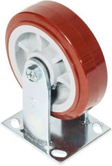 Greenlee - 6" Diam x 2" Wide x 7-1/2" OAH Top Plate Mount Rigid Caster - Polyurethane over Polyolefin, 900 Lb Capacity, 2-3/4 x 3-1/2" Plate - Exact Tooling