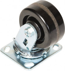 Greenlee - 4" Diam x 2" Wide x 5-5/8" OAH Top Plate Mount Swivel Caster - Phenolic, 800 Lb Capacity, 2-3/4 x 3-1/2" Plate - Exact Tooling