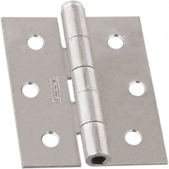 National Mfg. - 3" Long x 2-1/2" Wide, Non-Spring/Non Self-Closing Hinge - Steel, Zinc Plated Finish - Exact Tooling