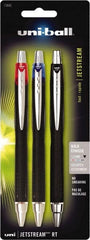 Uni-Ball - Roller Ball 1mm Retractable Pen - Black, Red & Blue - Exact Tooling