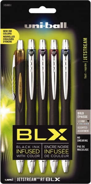 Uni-Ball - Roller Ball 1mm Retractable Pen - Blue & Black, Green & Black, Purple & Black, Brown & Black - Exact Tooling