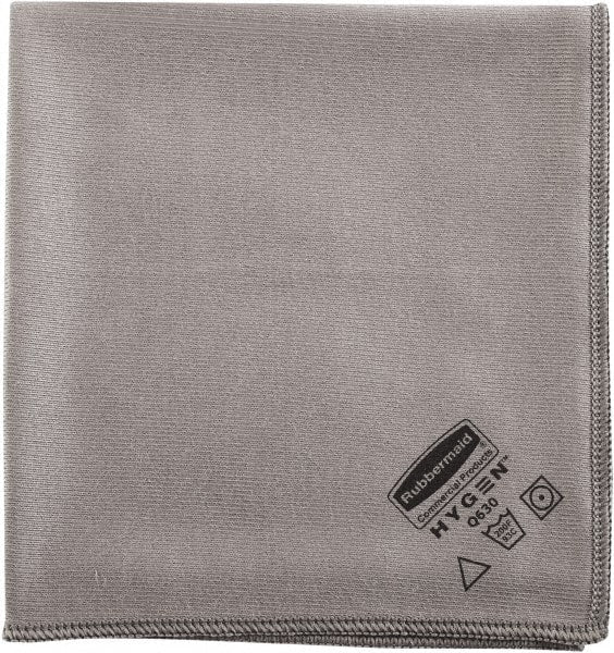 Rubbermaid - Dry Microfiber Wipes - Packet, 16" x 16" Sheet Size, Gray - Exact Tooling