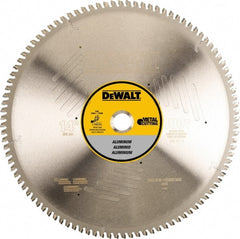 DeWALT - 14" Diam, 1" Arbor Hole Diam, 100 Tooth Wet & Dry Cut Saw Blade - Steel, Crosscutting Action, Standard Round Arbor - Exact Tooling