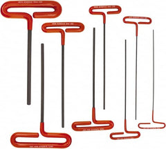 Bondhus - 8 Piece T-Handle Cushion Grip Hex Key Set - Hex Range 2 to 10mm - Exact Tooling