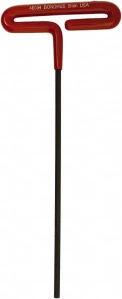 Bondhus - 5mm Hex, T-Handle Cushion Grip, Hex Key - 248mm OAL, Metric System of Measurement - Exact Tooling