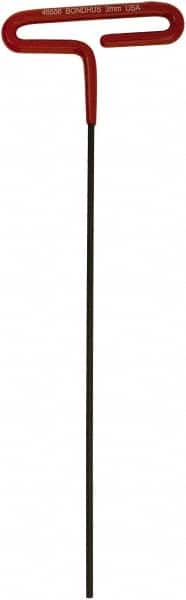 Bondhus - 3mm Hex, T-Handle Cushion Grip, Hex Key - 244mm OAL, Metric System of Measurement - Exact Tooling