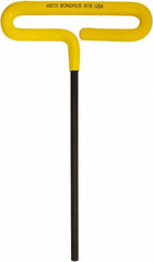 Bondhus - 5/16" Hex, T-Handle Cushion Grip, Hex Key - 264mm OAL, Inch System of Measurement - Exact Tooling