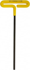 Bondhus - 1/4" Hex, T-Handle Cushion Grip, Hex Key - 251mm OAL, Inch System of Measurement - Exact Tooling