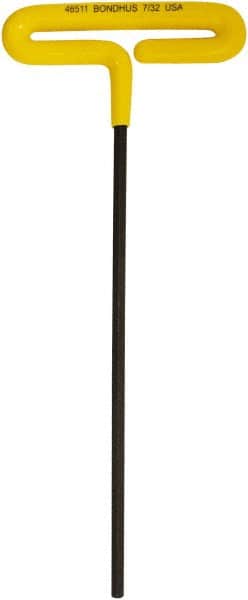 Bondhus - 7/32" Hex, T-Handle Cushion Grip, Hex Key - 249mm OAL, Inch System of Measurement - Exact Tooling