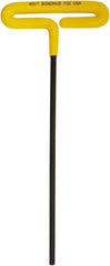 Bondhus - 7/32" Hex, T-Handle Cushion Grip, Hex Key - 249mm OAL, Inch System of Measurement - Exact Tooling