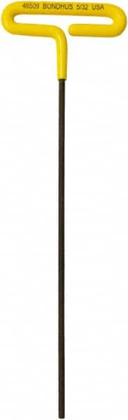 Bondhus - 5/32" Hex, T-Handle Cushion Grip, Hex Key - 246mm OAL, Inch System of Measurement - Exact Tooling
