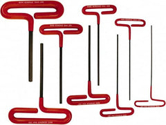 Bondhus - 8 Piece T-Handle Cushion Grip Hex Key Set - Hex Range 2 to 10mm - Exact Tooling