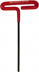 Bondhus - 5mm Hex, T-Handle Cushion Grip, Hex Key - 172mm OAL, Metric System of Measurement - Exact Tooling