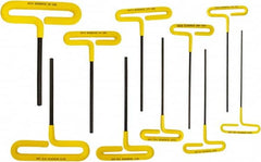 Bondhus - 10 Piece T-Handle Cushion Grip Hex Key Set - Hex Range 3/32 to 3/8" - Exact Tooling