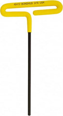 Bondhus - 3/16" Hex, T-Handle Cushion Grip, Hex Key - 171mm OAL, Inch System of Measurement - Exact Tooling