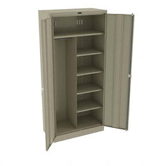 Tennsco - 6 Shelf Combination Storage Cabinet - Steel, 36" Wide x 18" Deep x 78" High, Sand - Exact Tooling