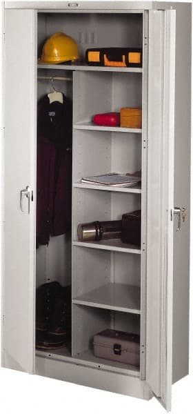 Tennsco - 6 Shelf Combination Storage Cabinet - Steel, 36" Wide x 18" Deep x 78" High, Black - Exact Tooling