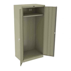 Tennsco - 2 Shelf Wardrobe Storage Cabinet - Steel, 36" Wide x 24" Deep x 78" High, Sand - Exact Tooling
