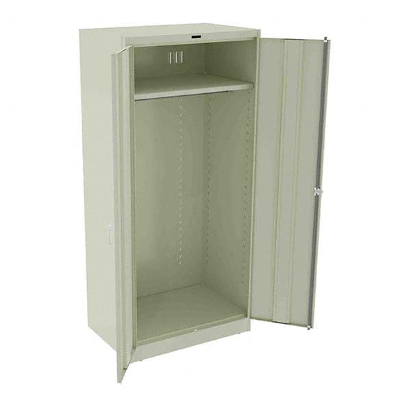 Tennsco - 2 Shelf Wardrobe Storage Cabinet - Steel, 36" Wide x 24" Deep x 78" High, Champagne/Putty - Exact Tooling