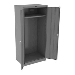 Tennsco - 2 Shelf Wardrobe Storage Cabinet - Steel, 36" Wide x 24" Deep x 78" High, Medium Gray - Exact Tooling