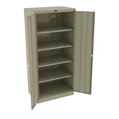 Tennsco - 5 Shelf Locking Storage Cabinet - Steel, 36" Wide x 24" Deep x 78" High, Sand - Exact Tooling