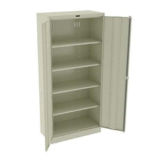 Tennsco - 5 Shelf Locking Storage Cabinet - Steel, 36" Wide x 18" Deep x 78" High, Champagne/Putty - Exact Tooling