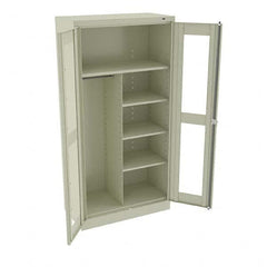 Tennsco - 6 Shelf Combination Storage Cabinet - Steel, 36" Wide x 18" Deep x 72" High, Champagne/Putty - Exact Tooling
