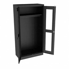 Tennsco - 2 Shelf Wardrobe Storage Cabinet - Steel, 36" Wide x 18" Deep x 72" High, Black - Exact Tooling