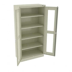 Tennsco - 5 Shelf Visible Storage Cabinet - Steel, 36" Wide x 18" Deep x 72" High, Champagne/Putty - Exact Tooling
