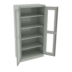 Tennsco - 5 Shelf Visible Storage Cabinet - Steel, 36" Wide x 18" Deep x 72" High, Light Gray - Exact Tooling