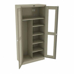 Tennsco - 6 Shelf Combination Storage Cabinet - Steel, 36" Wide x 18" Deep x 78" High, Sand - Exact Tooling
