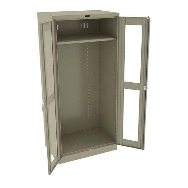 Tennsco - 2 Shelf Wardrobe Storage Cabinet - Steel, 36" Wide x 24" Deep x 78" High, Sand - Exact Tooling