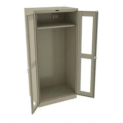 Tennsco - 2 Shelf Wardrobe Storage Cabinet - Steel, 36" Wide x 24" Deep x 78" High, Sand - Exact Tooling