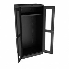 Tennsco - 2 Shelf Wardrobe Storage Cabinet - Steel, 36" Wide x 24" Deep x 78" High, Black - Exact Tooling