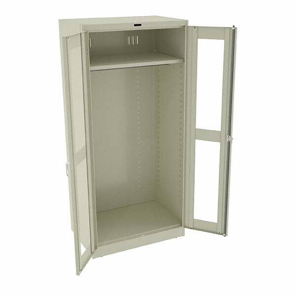 Tennsco - 2 Shelf Wardrobe Storage Cabinet - Steel, 36" Wide x 24" Deep x 78" High, Champagne/Putty - Exact Tooling