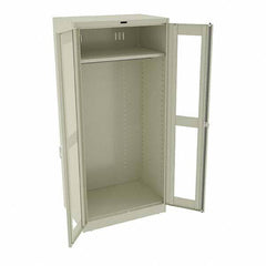 Tennsco - 2 Shelf Wardrobe Storage Cabinet - Steel, 36" Wide x 24" Deep x 78" High, Champagne/Putty - Exact Tooling
