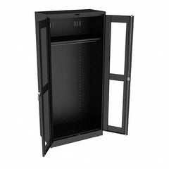 Tennsco - 2 Shelf Wardrobe Storage Cabinet - Steel, 36" Wide x 18" Deep x 78" High, Black - Exact Tooling