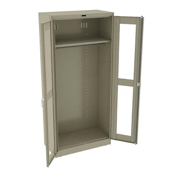 Tennsco - 2 Shelf Wardrobe Storage Cabinet - Steel, 36" Wide x 18" Deep x 78" High, Sand - Exact Tooling