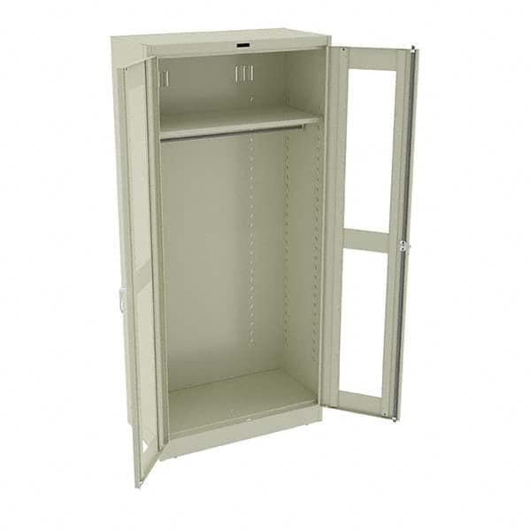 Tennsco - 2 Shelf Wardrobe Storage Cabinet - Steel, 36" Wide x 18" Deep x 78" High, Champagne/Putty - Exact Tooling