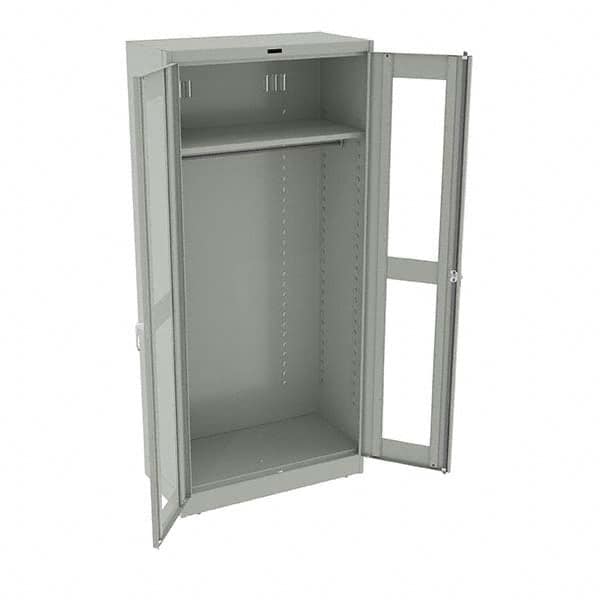 Tennsco - 2 Shelf Wardrobe Storage Cabinet - Steel, 36" Wide x 18" Deep x 78" High, Light Gray - Exact Tooling