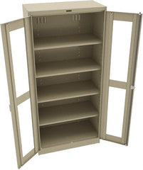 Tennsco - 5 Shelf Visible Storage Cabinet - Steel, 36" Wide x 18" Deep x 78" High, Sand - Exact Tooling