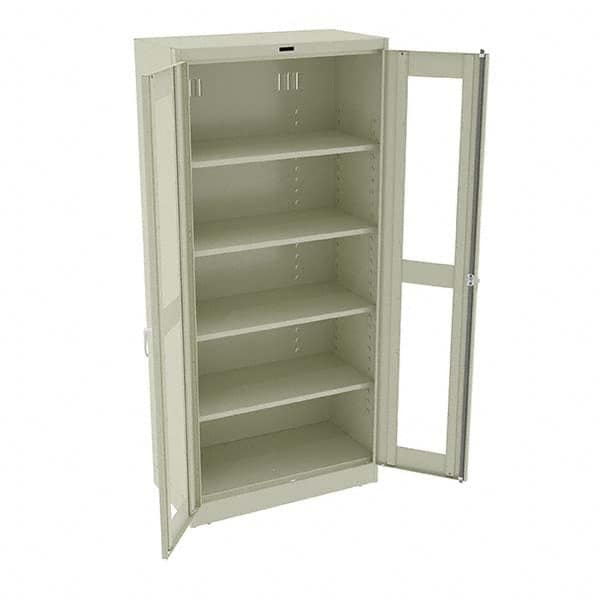 Tennsco - 5 Shelf Visible Storage Cabinet - Steel, 36" Wide x 18" Deep x 78" High, Champagne/Putty - Exact Tooling
