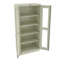 Tennsco - 5 Shelf Visible Storage Cabinet - Steel, 36" Wide x 18" Deep x 78" High, Champagne/Putty - Exact Tooling