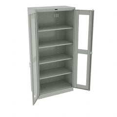 Tennsco - 5 Shelf Visible Storage Cabinet - Steel, 36" Wide x 18" Deep x 78" High, Light Gray - Exact Tooling